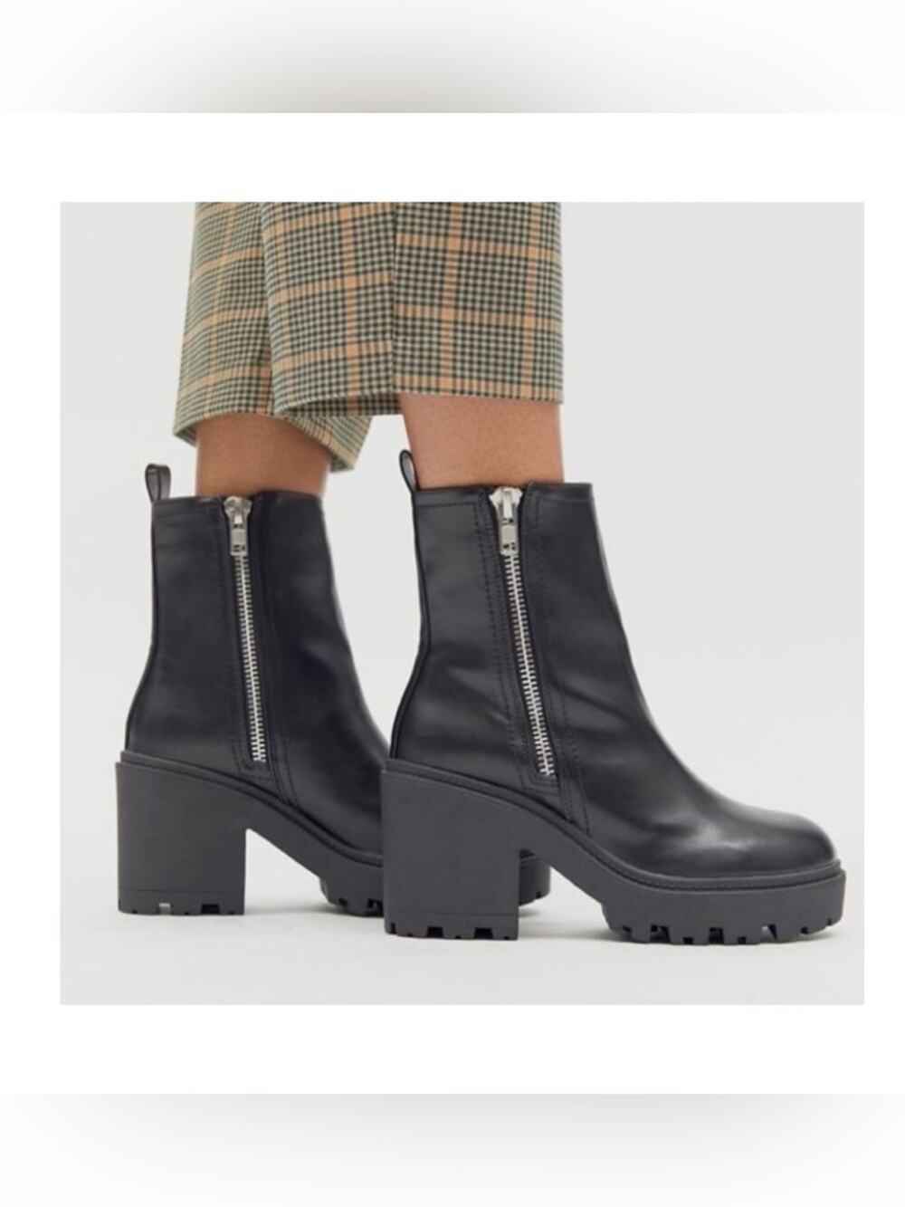 NEW Urban Outfitters UO Black Zip Up Boots Size 37/6